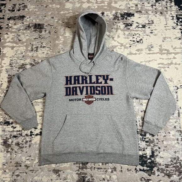 Harley-Davidson Other - Harley Davidson Pullover Hoodie Sz M Gray Roosters Iowa Farm Field 2014 Biker